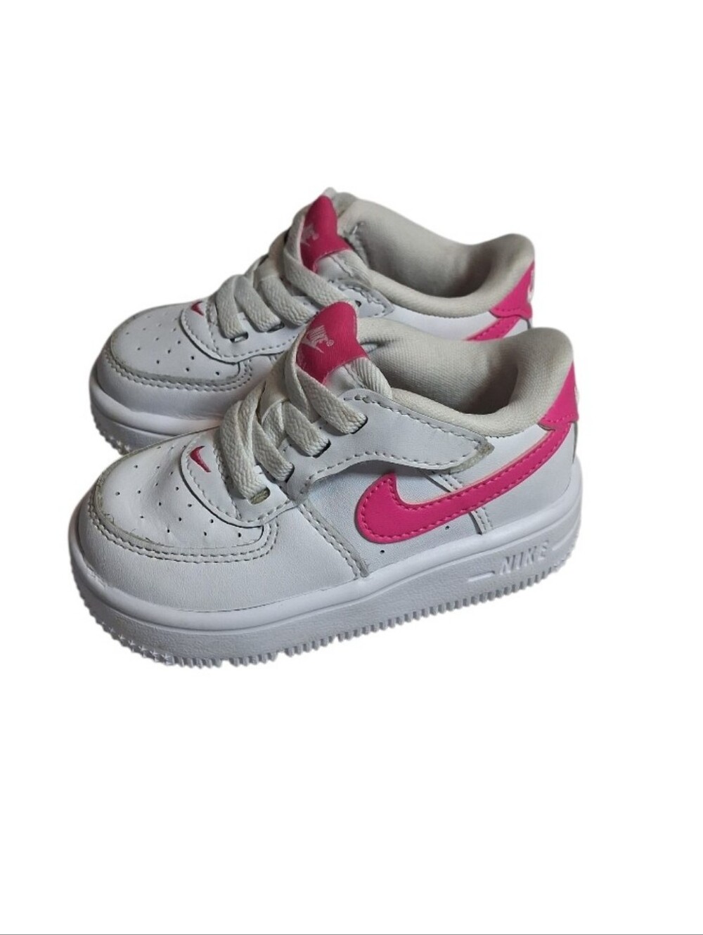Nike Air Force 1 Crib Shoes Toddler Girls Pink White Size 5C